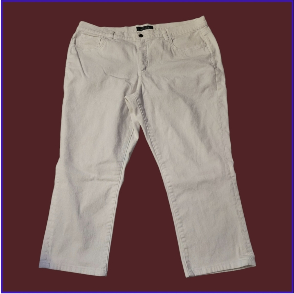 Ralph Lauren White Cotton Blend Jeans Size 18W